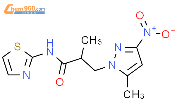 1005698 22 52 Methyl 3 5 Methyl 3 Nitro Pyrazol 1 Yl N Thiazol 2 Yl Propionamidecas号1005698 