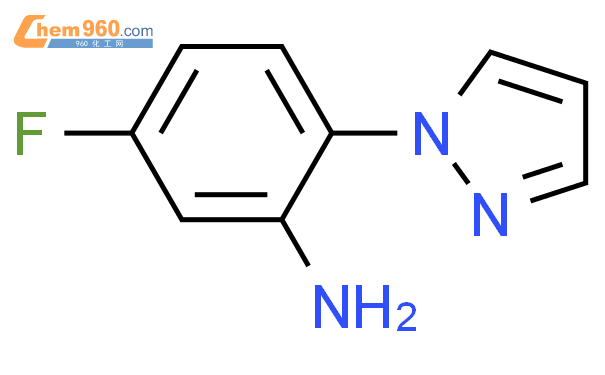 1006960 35 5 5 FLUORO 2 1H PYRAZOL 1 YL ANILINE化学式结构式分子式molsmiles