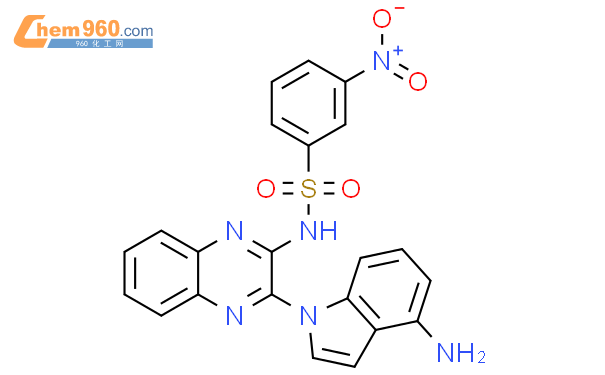 1008304 44 6 N 3 4 Amino 1h Indol 1 Yl Quinoxalin 2 Yl 3 Nitrobenzenesulfonamide化学式、结构式、分子式