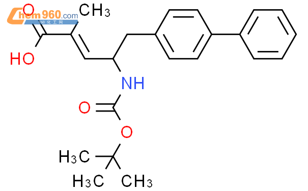 (2E,4R)-5-[1,1'-联苯]-4-基-4-[[叔丁氧羰基]氨基]-2-甲基-2-戊烯酸结构式图片|1012341-48-8结构式图片