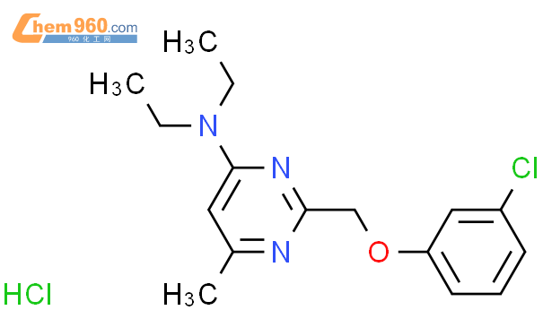 2-((3-Chlorophenoxy)methyl)-N,N-diethyl-6-methylpyrimidin-4-amine hydrochloride