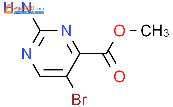 2-氨基-5-溴嘧啶-4-羧酸甲酯结构式图片|1034737-23-9结构式图片