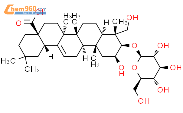 贝萼皂苷元-3- O-β-D-吡喃葡萄糖苷结构式图片|104513-86-2结构式图片