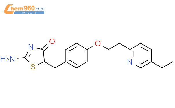 5-{4-[2-(5-乙基-2-吡啶基)-乙氧基]-苄基}-2-亚氨基-4-噻唑烷酮结构式图片|105355-26-8结构式图片