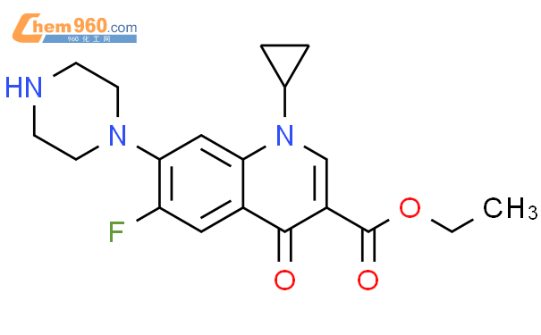 1-环丙基-6-氟-4-氧代-7-哌嗪基-1,4-二氢-喹啉-3-羧酸乙酯