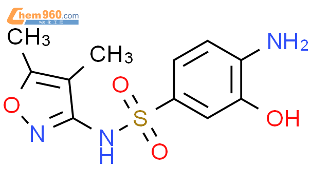 104076 17 7 Benzenesulfonamide 4 amino N 5 hydroxymethyl 4 methyl 3 isoxazolyl CAS号 104076