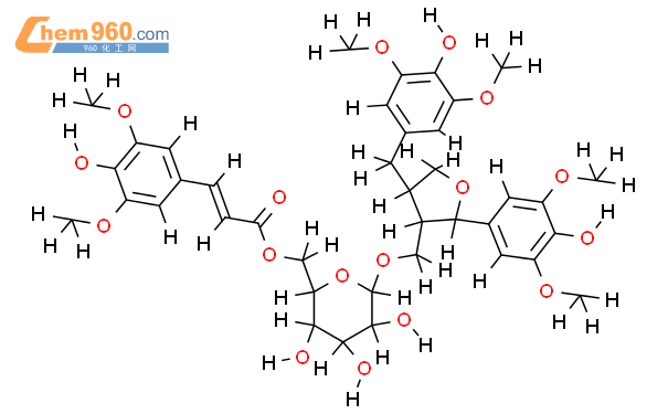 1062606-23-8_（8R，7'S，8'R）-5,5'-二甲氧基肉桂醇9'-O-β-D-（6-O-E-4-羟基-3,5-二甲氧基肉桂酰基 ...