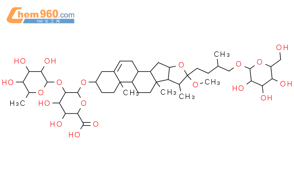 (3beta,22alpha)-26-(beta-glucopyranosyloxy)-22-methoxyfurost-5-en-3-yl 2-O-(6-deoxy-alpha-mannopyranosyl-beta-glucopyranosiduronic acid