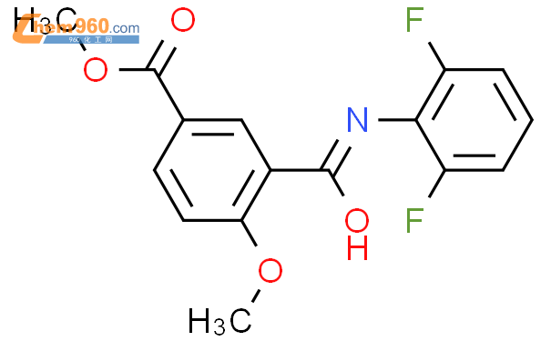 3-(2,6-二氟苯基氨基甲酰)-4-甲氧基苯甲酸甲酯结构式图片|1089278-51-2结构式图片