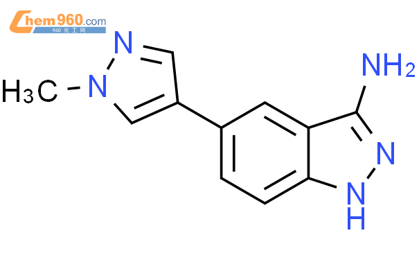 5-(1-甲基-1H-吡唑-4-基)-1H-吲唑-3-胺结构式图片|1093965-09-3结构式图片