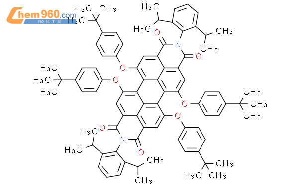 1,6,7,12-四(4-叔丁苯氧基)-N,N'-二(2,6-二异丙基苯基)-3,4,9,10-苝二酰亚胺结构式图片|112078-08-7结构式图片