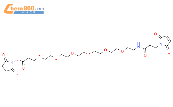 马来酰亚胺六聚乙二醇琥珀酰亚胺结构式图片|1137109-21-7结构式图片