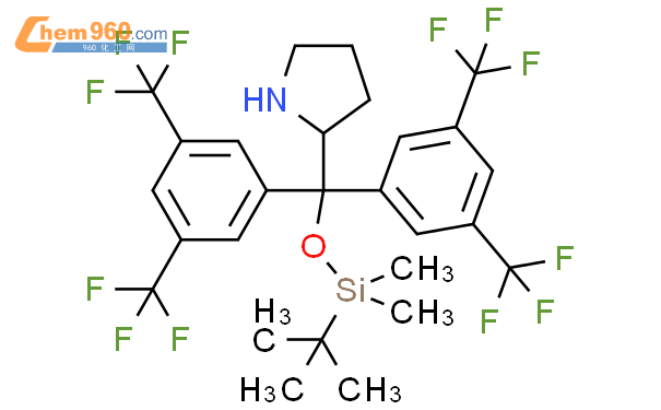 (R)-α,α-双(3,5-二三氟甲基苯基)脯氨醇叔丁基二甲基硅醚结构式图片|1146629-74-4结构式图片