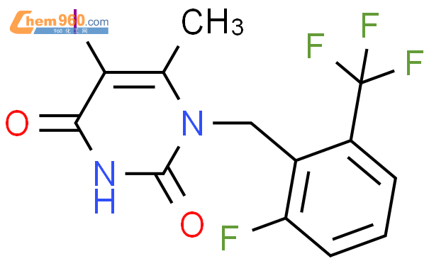 1-（2-氟-6-（三氟甲基）苄基）-5-碘-6-甲基嘧啶-2,4（1H，3H） - 二酮