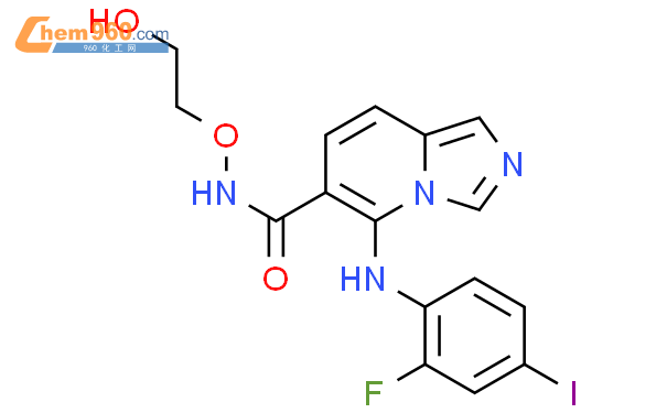 5-(2-fluoro-4-iodoanilino)-N-(2-hydroxyethoxy)imidazo[1,5-a]pyridine-6-carboxamide结构式图片|1168091-68-6结构式图片