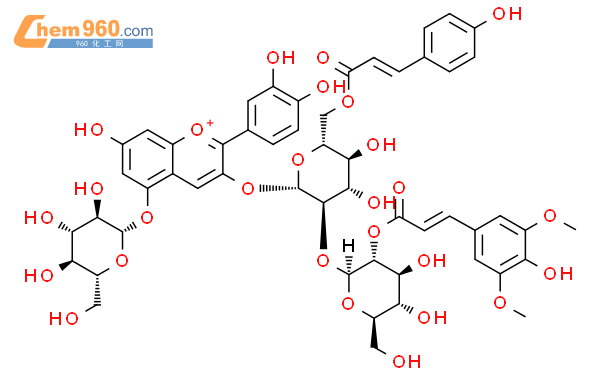 矢车菊素 3-O-(6-O- (E)-香豆酰)-(2-O-(E)-芥子酰-β-D-葡萄糖)-β-D-葡萄糖)-5-葡萄糖苷