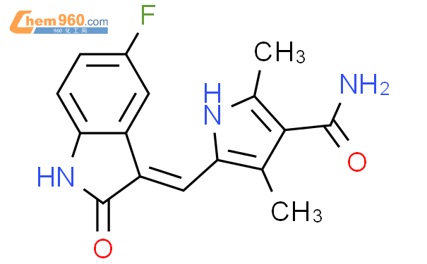 5-[(Z)-(5-fluoro-2-oxo-1H-indol-3-ylidene)methyl]-2,4-dimethyl-1H-pyrrole-3-carboxamide