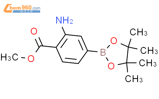 2-氨基-4-(4,4,5,5-四甲基-1,3,2-二噁硼烷-2-基)苯甲酸甲酯结构式图片|1198615-60-9结构式图片