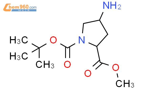 (2S,4S)-1-叔丁基 2-甲基 4-氨基吡咯烷-1,2-二甲酸酯结构式图片|121148-01-4结构式图片