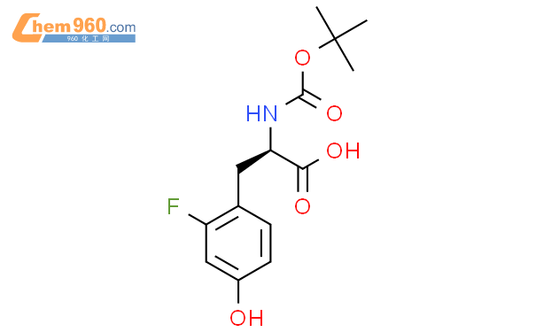 (R)-2-tert-Butoxycarbonylamino-3-(2-fluoro-4-hydroxy-phenyl)-propionic acid结构式