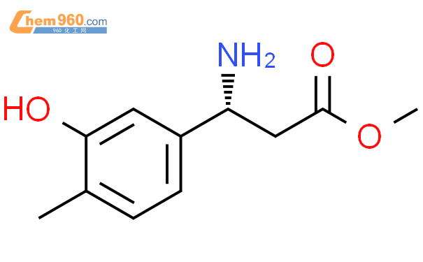 1212871 97 0 METHYL 3R 3 AMINO 3 3 HYDROXY 4 METHYLPHENYL PROPANOATE化学式结构式分子式mol 960化工网