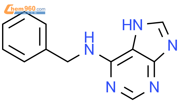 6-苄氨基腺嘌呤(CAS:1214-39-7)结构式图片