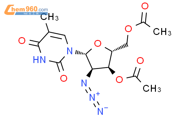 3',5'-二-O-乙酰-2'-叠氮-2'-脱氧-5-甲基尿苷结构式图片|1219963-42-4结构式图片