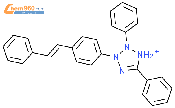 2,5-diphenyl-3-[4-(2-phenylethenyl)phenyl]-1H-tetrazol-1-ium