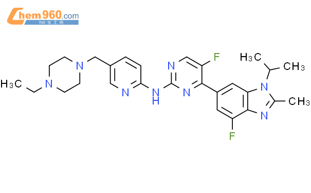 N-[5-[(4-ethylpiperazin-1-yl)methyl]pyridin-2-yl]-5-fluoro-4-(7-fluoro-2-methyl-3-propan-2-ylbenzimidazol-5-yl)pyrimidin-2-amine