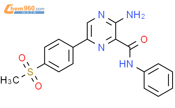 3-氨基-6-[4-(甲基磺酰基)苯基]-N-苯基-2-吡嗪甲酰胺结构式图片|1232410-49-9结构式图片