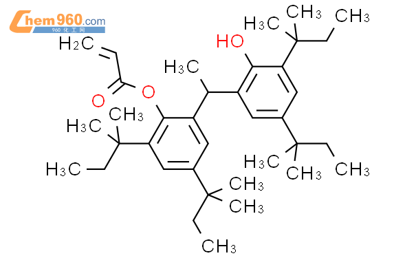 抗氧剂 GS ;2- {1-[2-羟基-3,5-双(2-甲基丁-2-基)苯基]乙基}-4,6-二(2-甲基丁-2-基)苯基丙烯酸酯