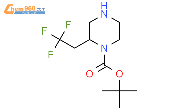 (S)-2-(2,2,2-Trifluoro-ethyl)-piperazine-1-carboxylic acid tert-butyl ester结构式