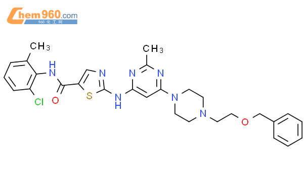 2-((6-(4-(2-(benzyloxy)ethyl)piperazin-1-yl)-2-methylpyrimidin-4-yl)amino)-N-(2-chloro-6-methylphenyl)thiazole-5-carboxamide