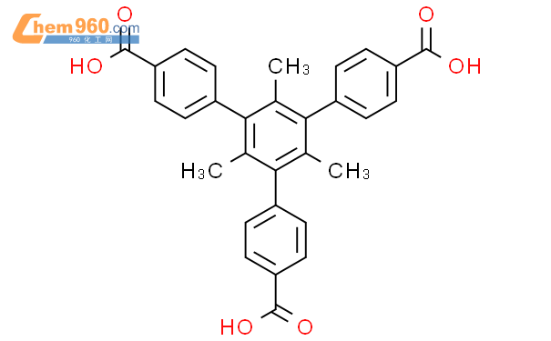 4-[3,5-双（4-羧苯基）-2,4,6-三甲基苯基]苯甲酸结构式图片|1246562-60-6结构式图片
