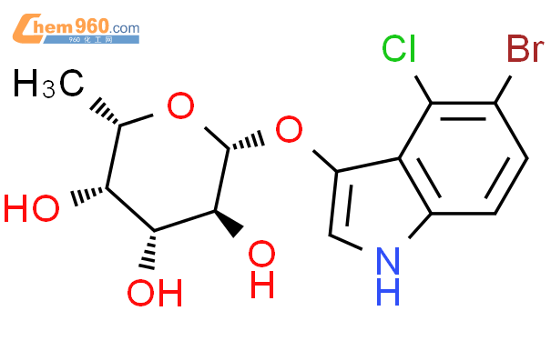 5-溴-4-氯-3-吲哚基 β-l-吡喃巖藻糖苷結構式圖片