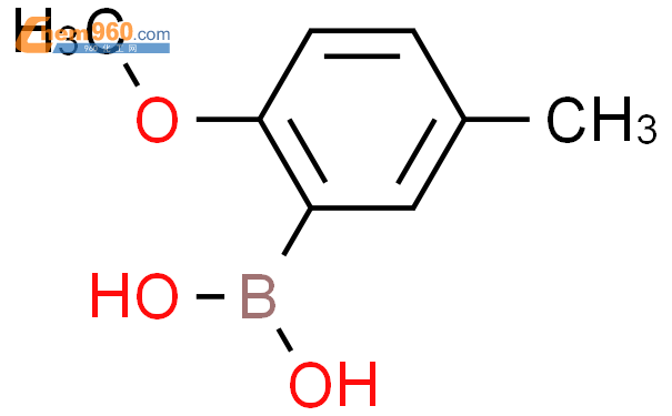 2-甲氧基-5-甲基苯硼酸结构式图片|127972-00-3结构式图片