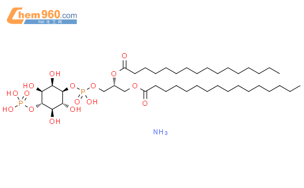 磷脂酰肌醇 4-磷酸 1,2-二棕櫚酰 nh4 鹽結構式圖片