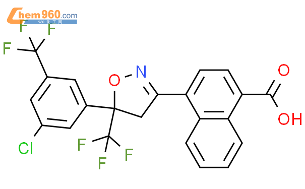4-[5-[3-氯-5-(三氟甲基)苯基]-4,5-二氢-5-(三氟甲基)-3-异恶唑]-1-萘羧酸结构式图片|1308362-48-2结构式图片