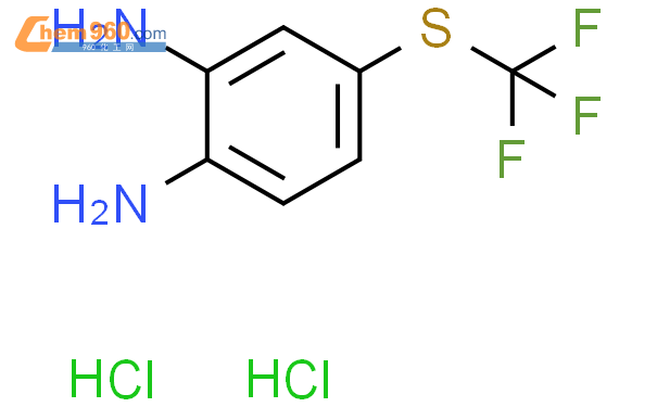 4-((三氟甲基)硫基)苯-1,2-二胺二盐酸盐结构式图片|1313012-28-0结构式图片