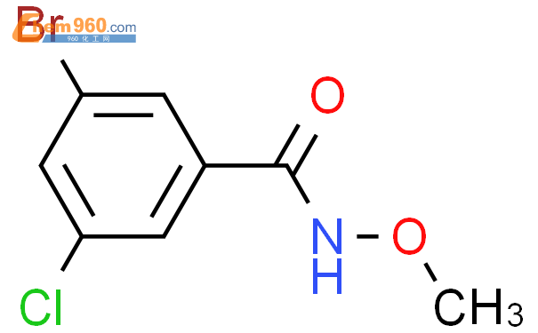 3-溴-5-氯-N-甲氧基苯甲酰胺结构式