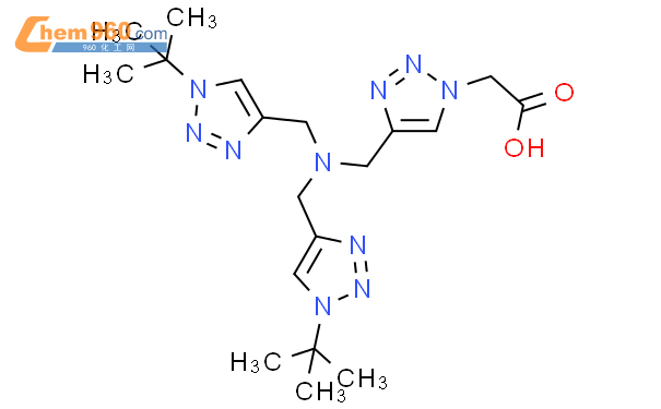 2-[4-[(双[(1-叔丁基-1H-1,2,3-三唑-4-基)甲基]氨基)甲基]-1H-1,2,3-三唑-1-基]乙酸结构式图片|1334179-85-9结构式图片