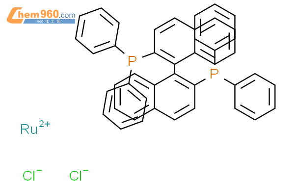 二氯[(R)-(+)-2,2'-双(二苯基膦)-1,1'-联萘基]钌 (II)结构式图片|134524-84-8结构式图片