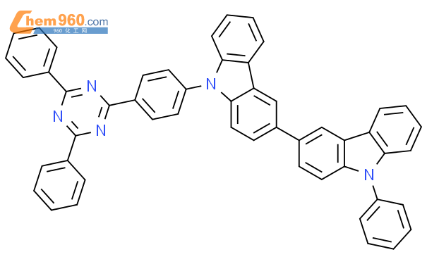 1345338 65 9 9 [4 4 6 Diphenyl 1 3 5 Triazin 2 Yl Phenyl] 9 Phenyl 3 3 Bi 9h Carbazole 2 [4