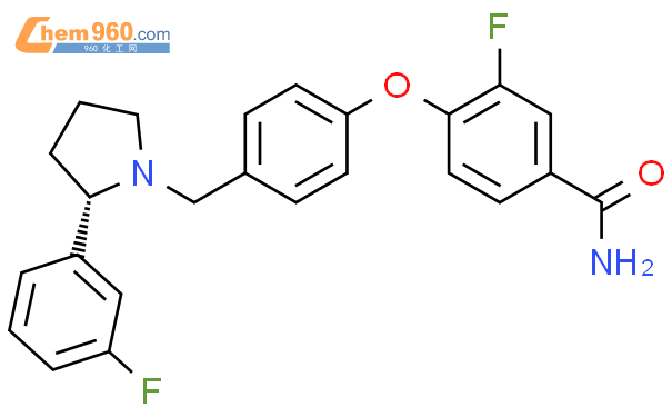 3-氟-4-[4-[[(2S)-2-(3-氟苯基)吡咯烷-1-基]甲基]苯氧基]苯甲酰胺结构式图片|1346133-11-6结构式图片