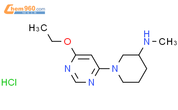 1353958 18 5 [1 6 乙氧基 嘧啶 4 基 哌啶 3 基] 甲基 胺盐酸盐化学式、结构式、分子式、mol 960化工网