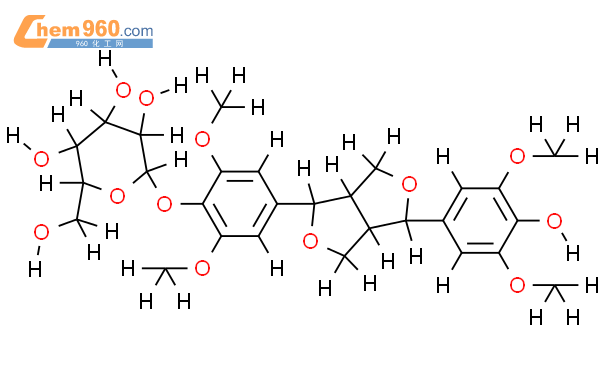 (-)-丁香树脂酚-4-O-BETA-D-吡喃葡萄糖苷结构式图片|137038-13-2结构式图片
