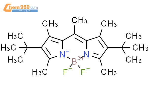 [[(4-叔丁基-3,5-二甲基-1H-吡咯-2-基)(4-叔丁基-3,5-二甲基-2H-吡咯-2-亚基)甲基]甲烷](二氟硼烷)结构式图片|137829-79-9结构式图片