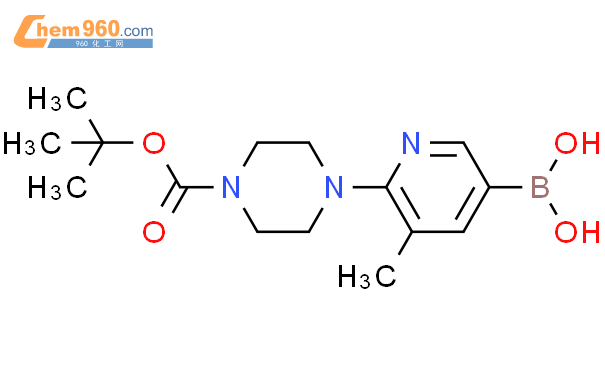 6-(4-(叔丁氧基羰基)哌嗪-1-基)-5-甲基吡啶-3-基硼酸结构式图片|1379476-75-1结构式图片