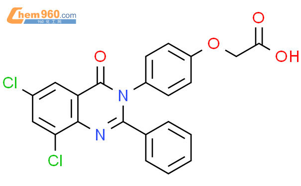 137986 57 3acetic Acid 4 68 Dichloro 4 Oxo 2 Phenyl 34h Quinazolinylphenoxy 化学式、结构式、分子式 