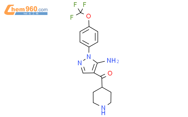 1381459 14 8 [5] 氨基 1 [4 （三氟甲氧基） 苯基] 1h 吡唑醇 [4 Yl] 4 哌啶基 美沙酮化学式、结构式、分子式、mol 960化工网